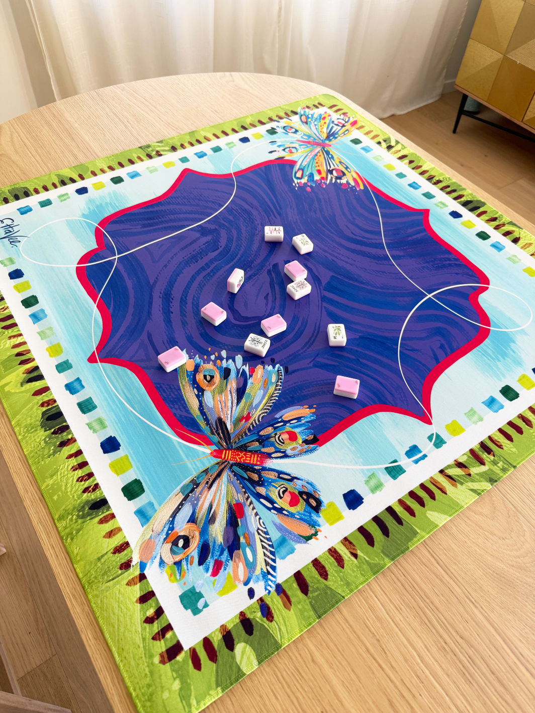 EttaVee "Butterfly" Double-Sided Butterfly Mahjong Mat PREORDER