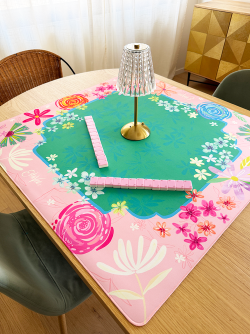 EttaVee "Happy Fleurs" Double-Sided Mahjong Mat PREORDER