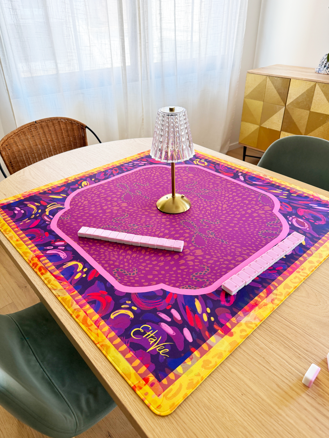 EttaVee "Leo Lady" Double-Sided Mahjong Mat PREORDER