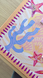 EttaVee "Coastal Cutie" One-Sided Mahjong Mat PREORDER