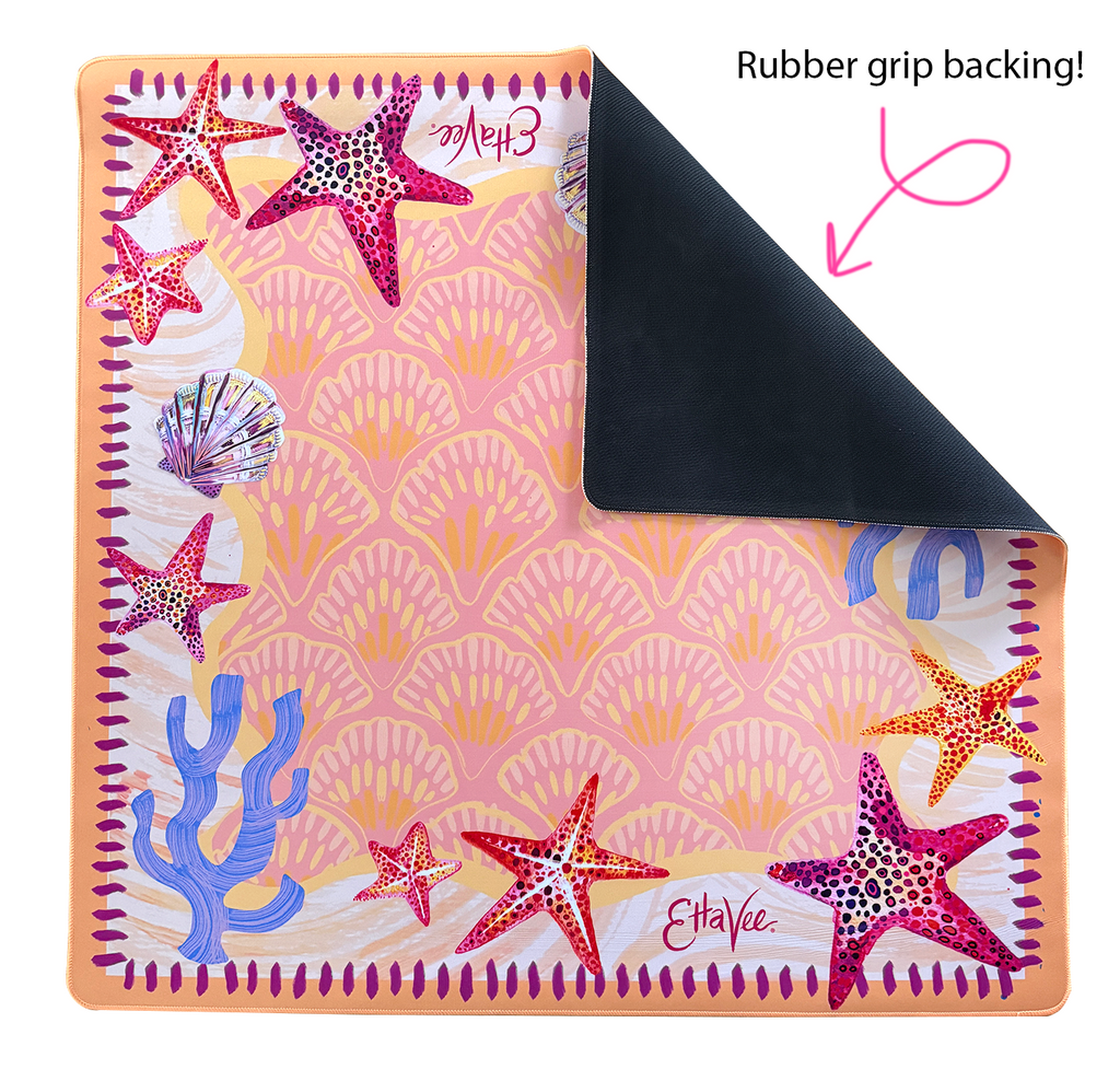 EttaVee "Coastal Cutie" One-Sided Mahjong Mat PREORDER