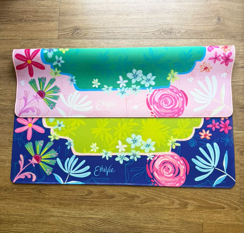 EttaVee "Happy Fleurs" Double-Sided Mahjong Mat